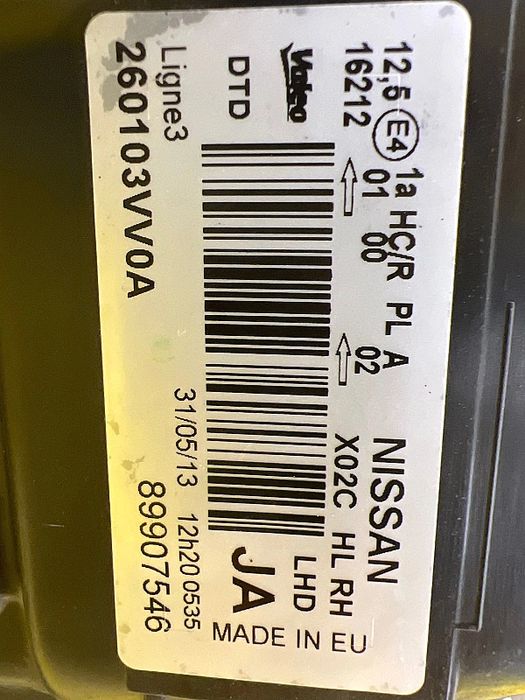 Lampa Prawa Nissan NOTE 2 II E12/13-