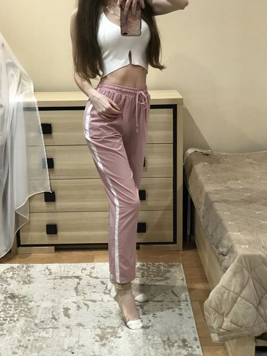 Літні штани рожеві пудрові легкі