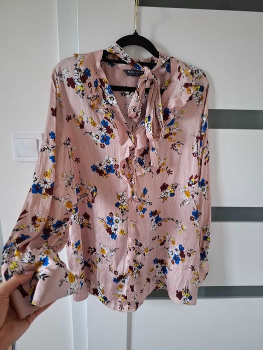 Elegncka Koszula damska w kwiaty wiosenna M&S L 40 marks&spencer