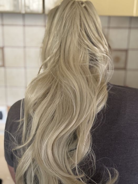 Шиньйон на крабі блонд дв 50см