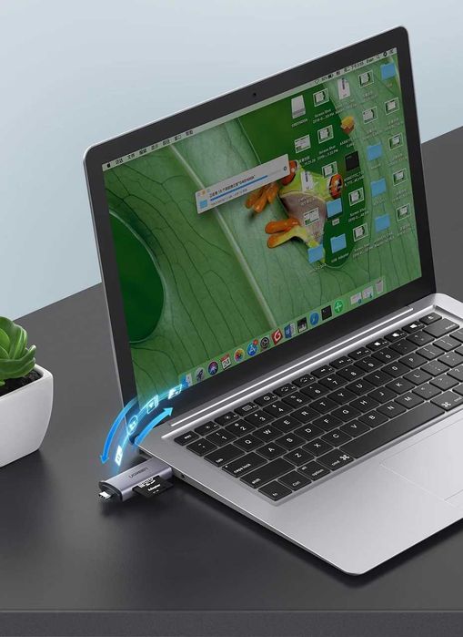 Кардрiдер 2в1 UGREEN CM185 USB-C/USB-A Card Reader (50706) SD/TF card