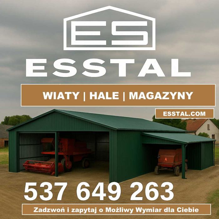 OTWARTY Garaż Blaszany | Kolory RAL | Wiata Magazynowa |Hala - ESSTAL*