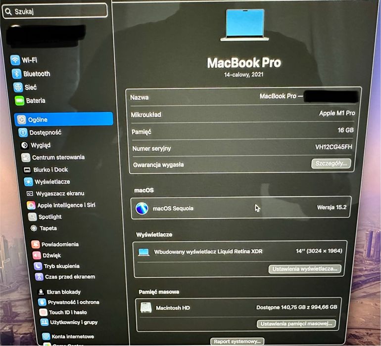 Macbook Pro 14 M1 1 TB