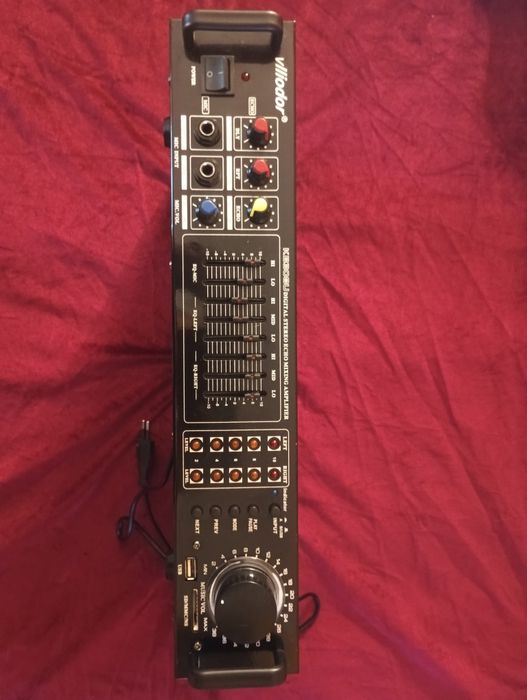 VLLIODOR KB308U – wzmacniacz stereo / karaoke – 2×100 W – ECHO – 4–8 Ω