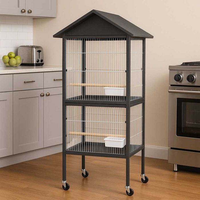 Viveiro voadeira com divisória 67 x 67 x 167 cm