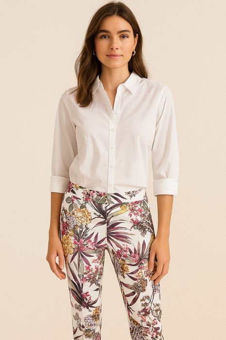 Rafaello Rossi spodnie lejące szerokie eleganckie dzwony w kwiaty