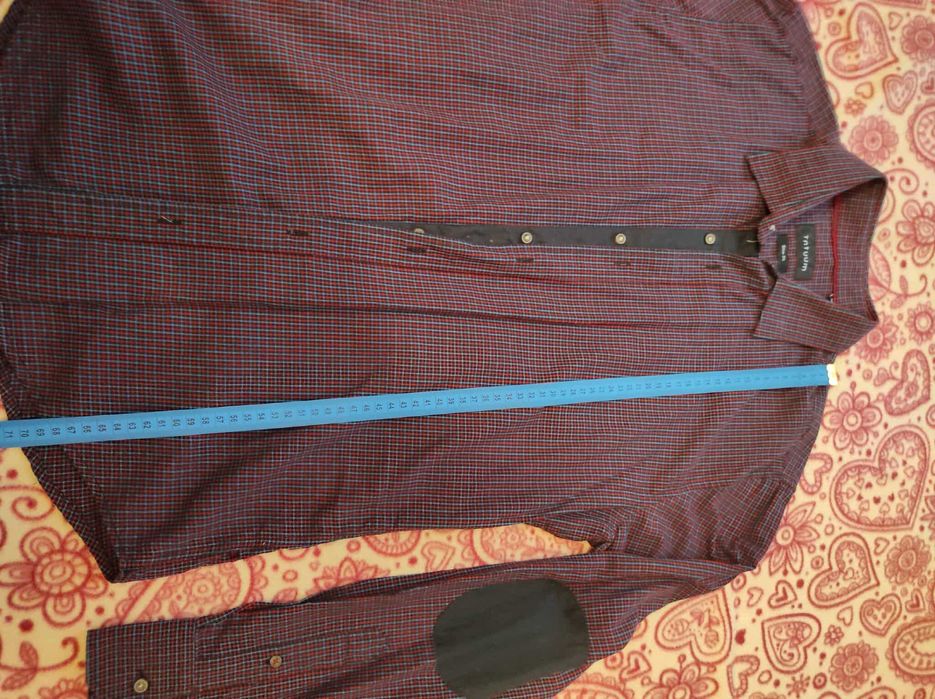 Bordowa koszula w kratę - Tatuum