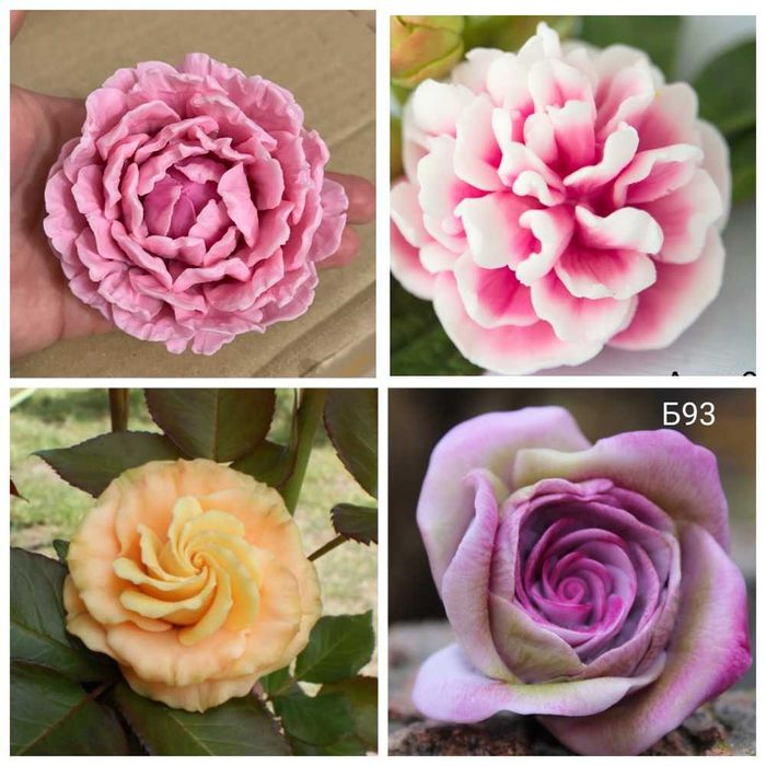 Силіконові форми для мила тюльпан, троянда, лілії, півонія, еустома