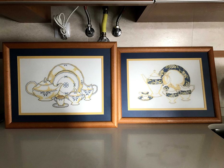 Conjunto Quadros em ponto cruz para cozinha
