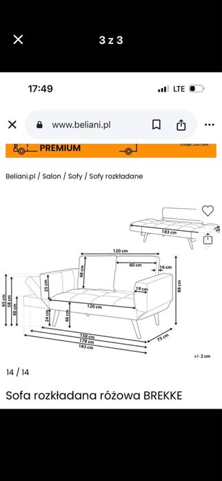 Sofa dla dziewczynki