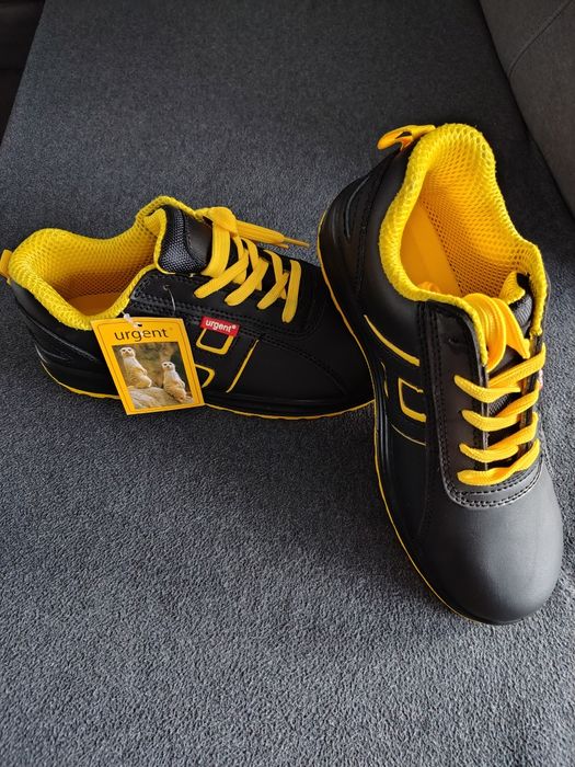 Urgent Lekkie Buty Robocze Półbuty Czarne Skóra Lico 227 S1