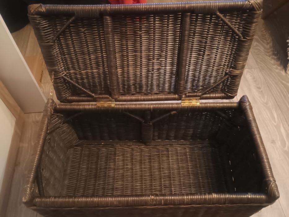 Skrzynia rattan szara