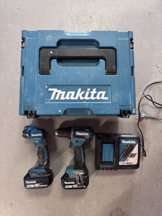 Makita DLX2349J ladowarka, 2x bareria 18V, latarka wiertarko wkretarka