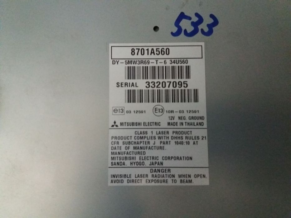 Rádio multimedia Mitsubishi ASX