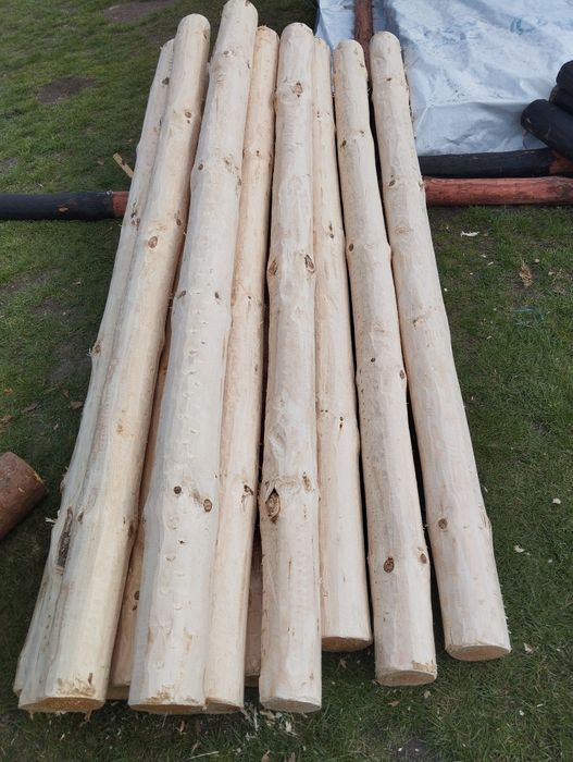 Słupki sosnowe korowane 250 cm