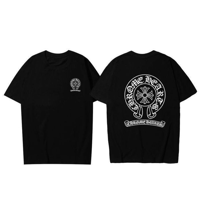 Мужская футболка Chrome Hearts Logo черная унисекс Хром Хартс