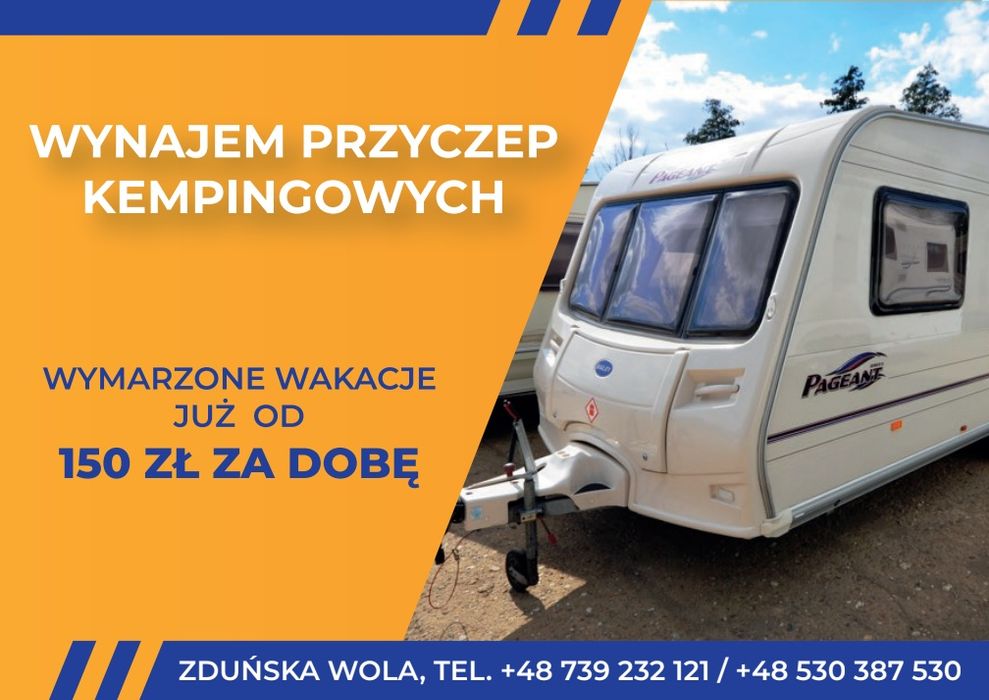 Wynajem przyczep kempingowych Od 1100 DMC * Najlepsze Ceny *