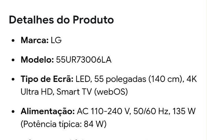 TV LG 55" 4K UHD