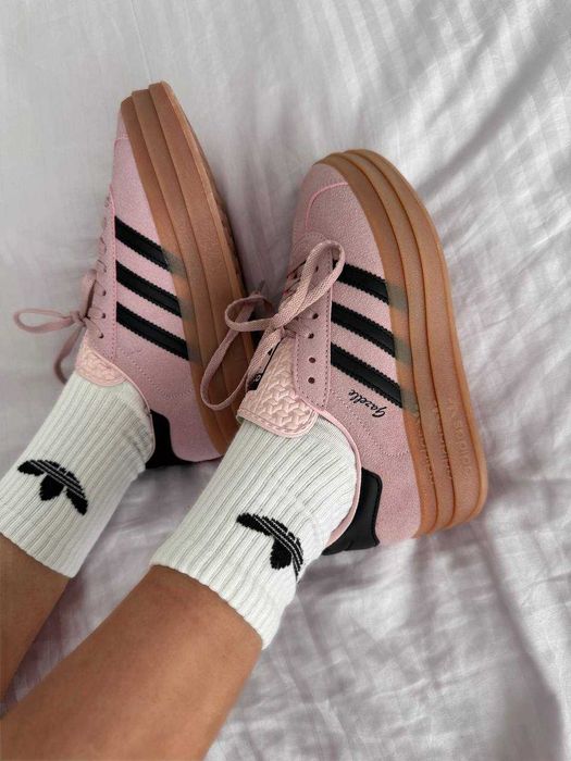 Кросівки Adidas Gazelle Bold Platform Light Pink/Black premium