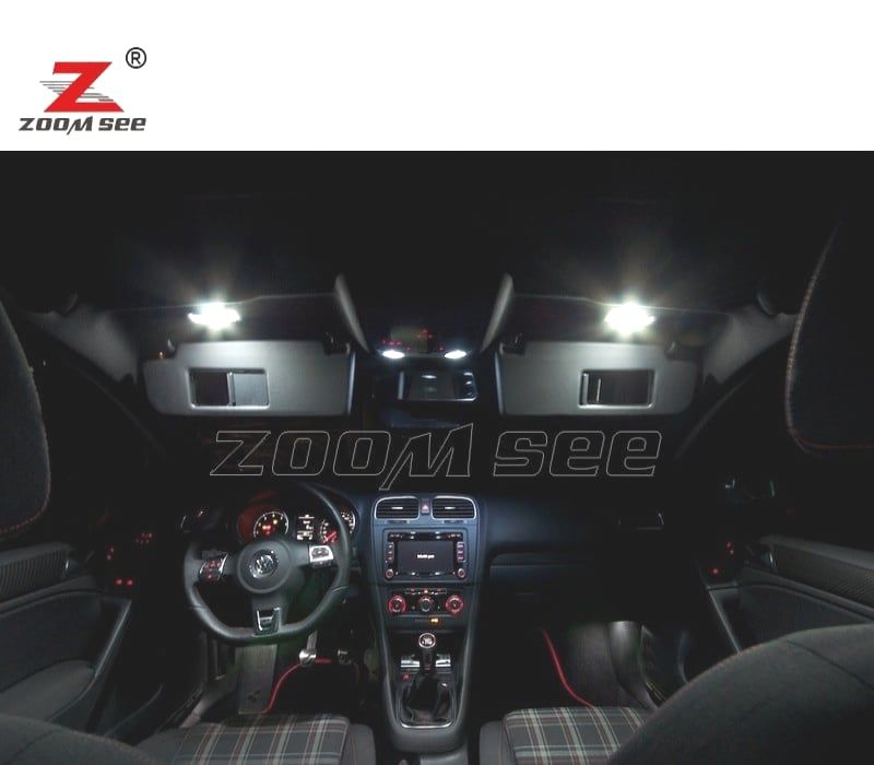 KIT COMPLETO DE 14 LÂMPADAS LED INTERIOR PARA VOLKSWAGEN VW GTI GOLF6 GOLF MK6 MK 6 VI MKVI 2010-2014