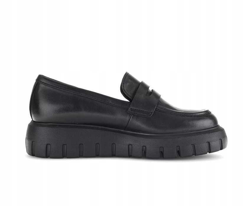 Gabor 41 Buty Damskie 75.300.27 Czarne Skórzane Półbuty Loafersy T861