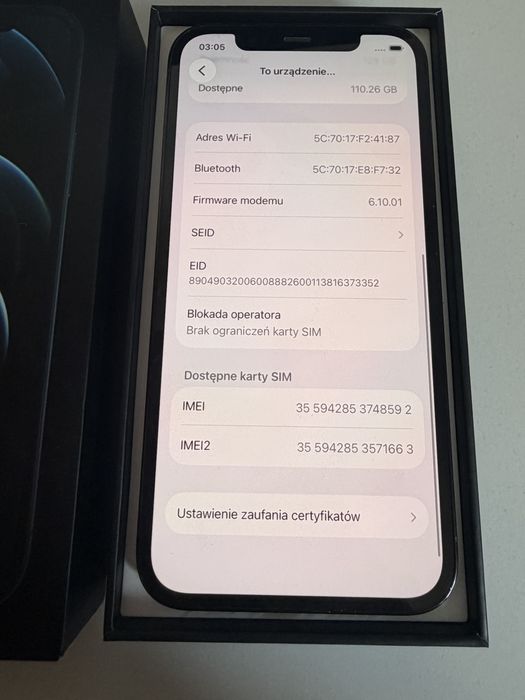 iPhone 12 Pro 128gb Blue Idealny Bateria 100%