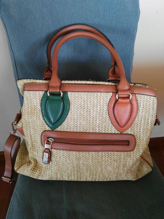 Mala tecido palhinha
