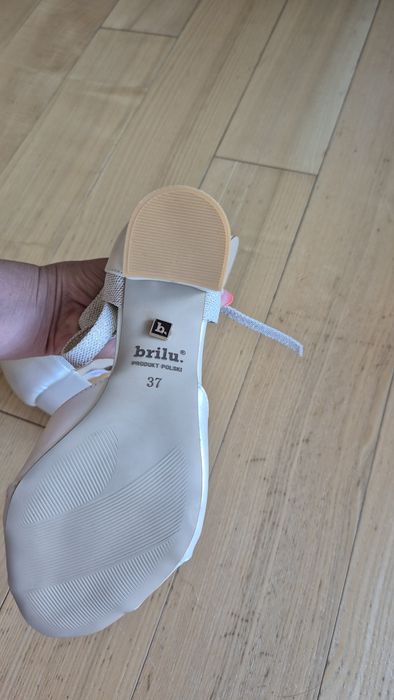 Buty ślubne Brilu, NOWE, 37, ecru z delikatnym połyskiem