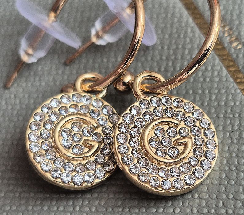 Guess Premium Złote Pozłacane Kolczyki Koła Kółka podobne jak Gucci