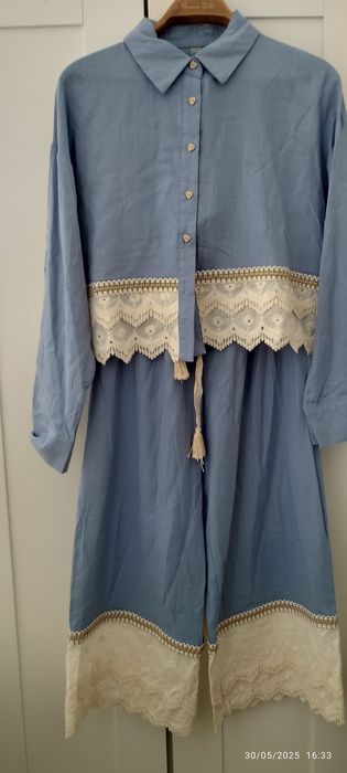 Conjunto em linho/algodão  S/M