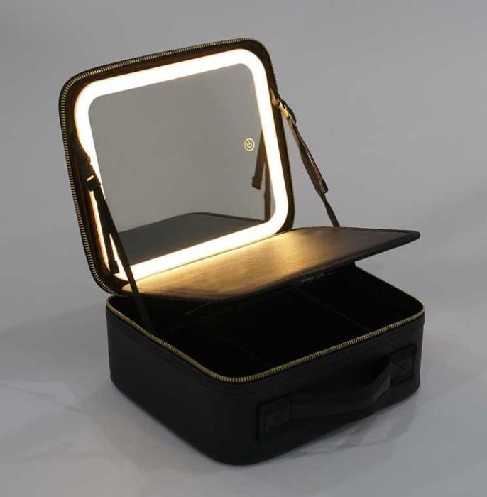 Косметичка-органайзер чемоданчик с LED зеркалом бьютіКейс жіноча сумка