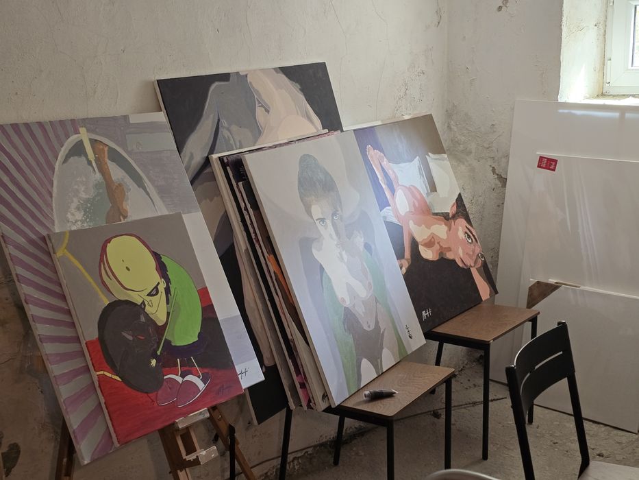 Akt w wannie – akryl na płótnie, 60×80 cm