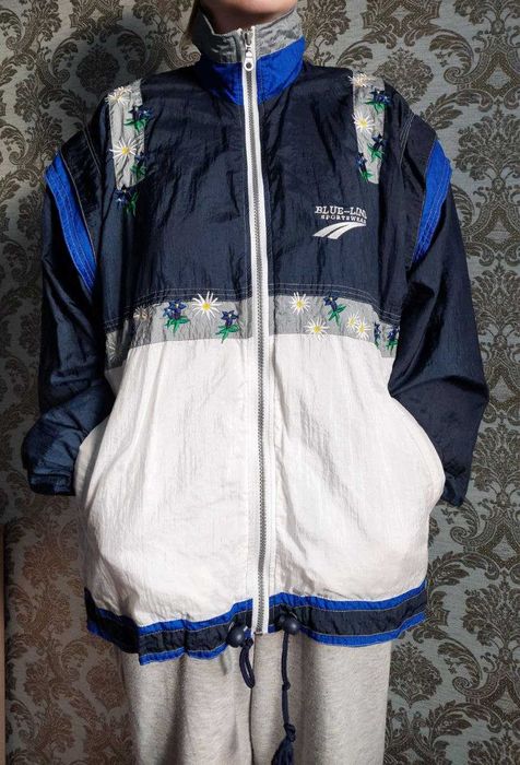 Вінтажна вітровка у стилі 90-х BLUE-LINE SWITZERLAND