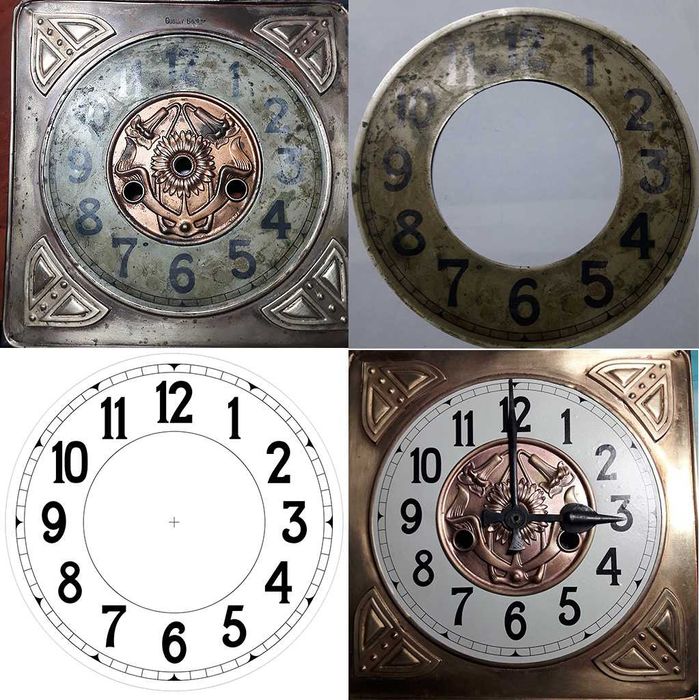 Циферблат настенных старинных часов - 1