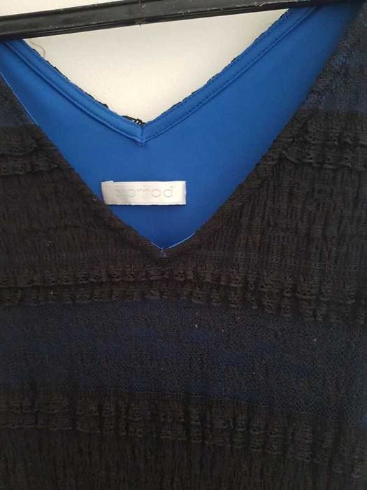 Vestido preto e azul S