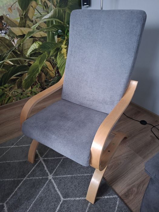 Fotel gięta szary Agata