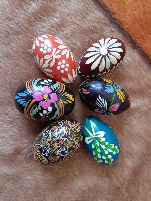 Drewniane jajka wielkanocne 6 szt.