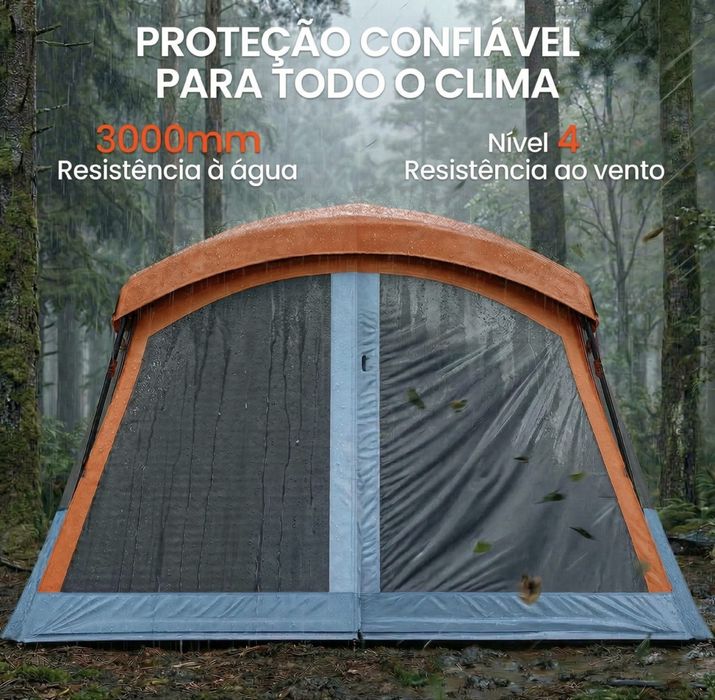 Tenda de Campismo Familiar Outsunny – 2 Quartos
