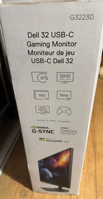 Dell 32/2K/G3223D/165Ghz/IPS/10Bit/HDR/G-SYNC/FreeSync Premium/Type-C