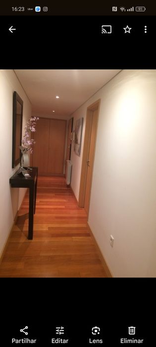 Consola e espelho de entrada wengue