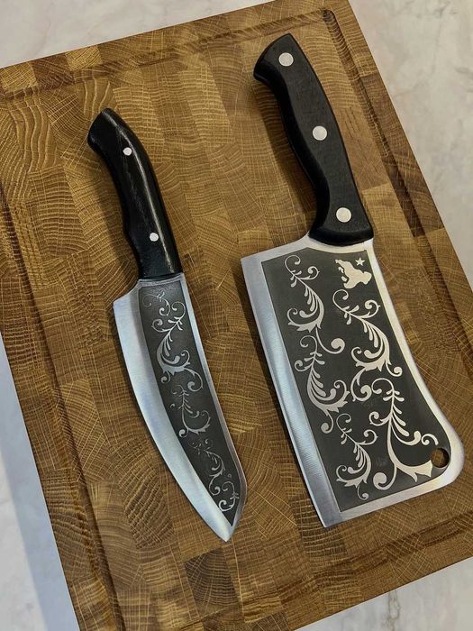 Торцева дошка дуб з тяпкою Візерунок + ніж DS35 Торцевая доска