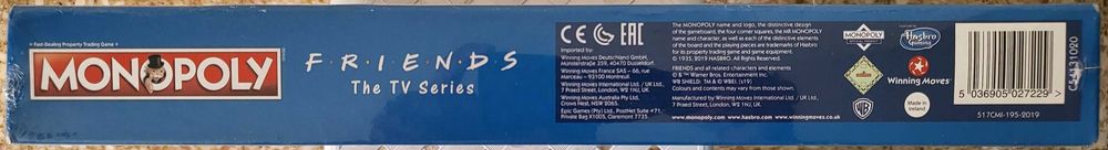 Jogo de Tabuleiro Monopoly Friends, Edição Especial, Selado e Novo