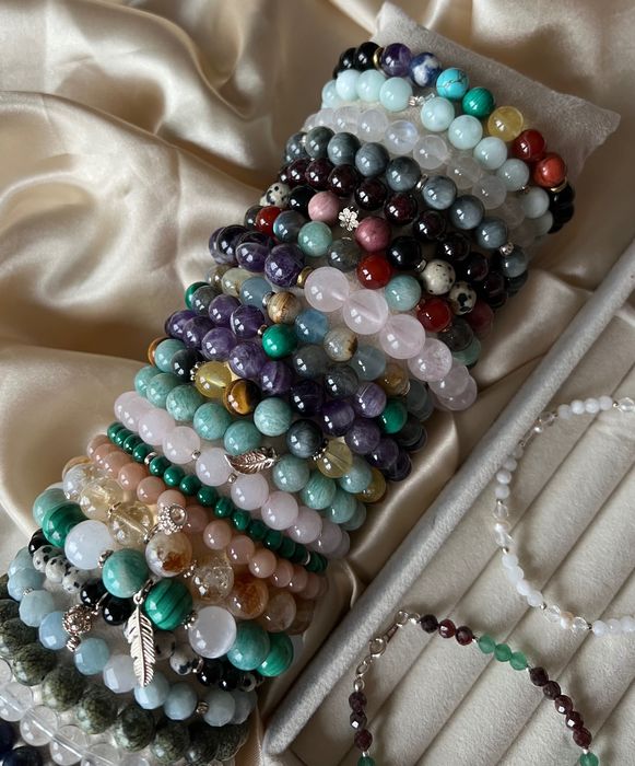 Bransoletki z kamieni naturalnych, 4, 6, 8, 10 mm