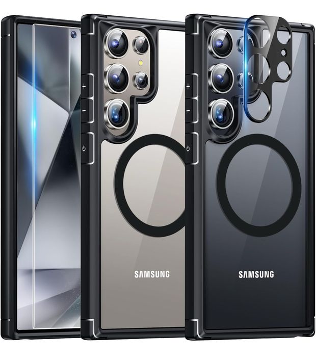 TAURI etui 5w1 Samsung S24 Ultra MagSafe Black przeźroczysty