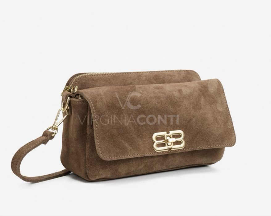 Сумка крос боді замшева руда рижа хакі зелена  Замшевая сумка