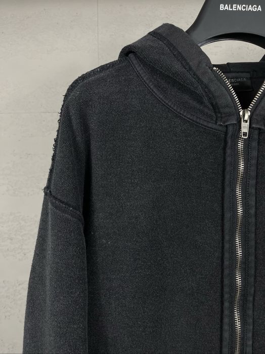 BALENCIAGA худи оверсайз мужское унисекс черное оригинал зип с капюшон