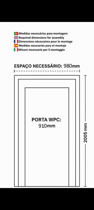 Portas novas ainda fechadas na caixa.