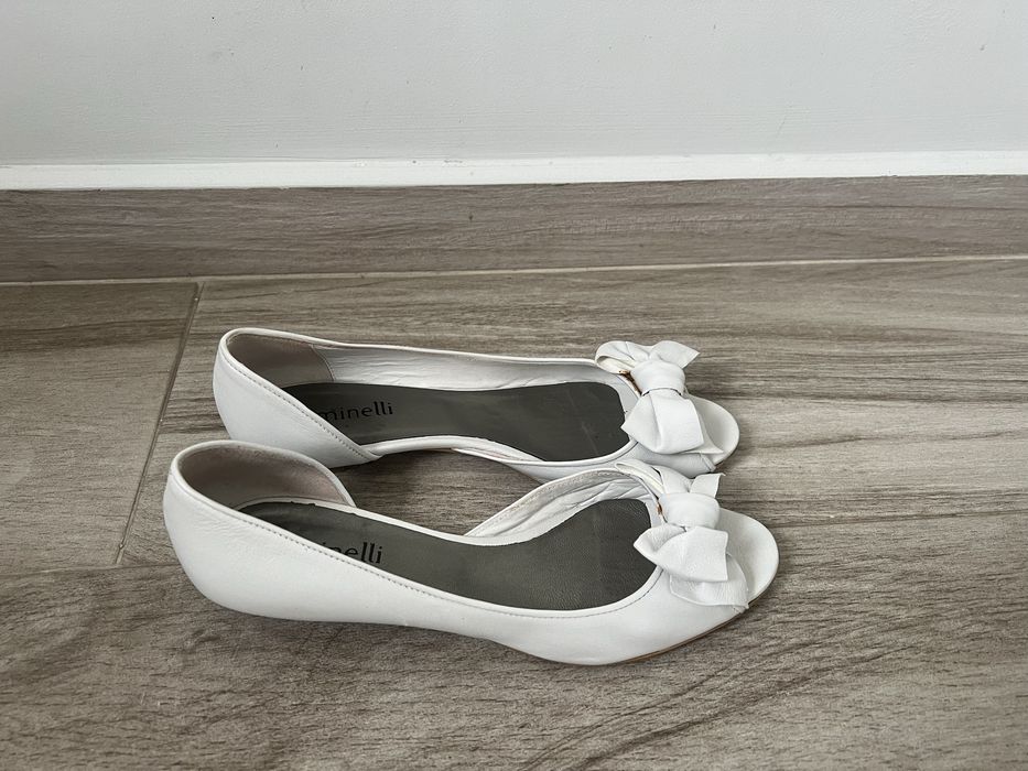 белые женские туфли\босоножки Мinelli р.38\25см  Италия