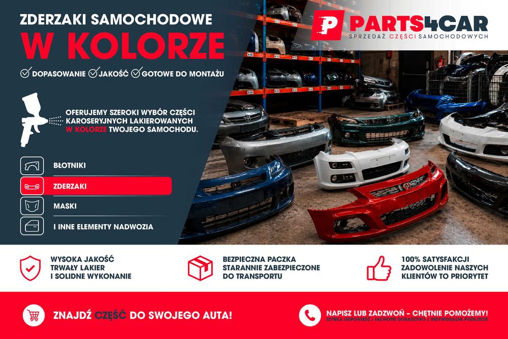 Zderzaki samochodowe w dowolnym kolorze GWARANCJA