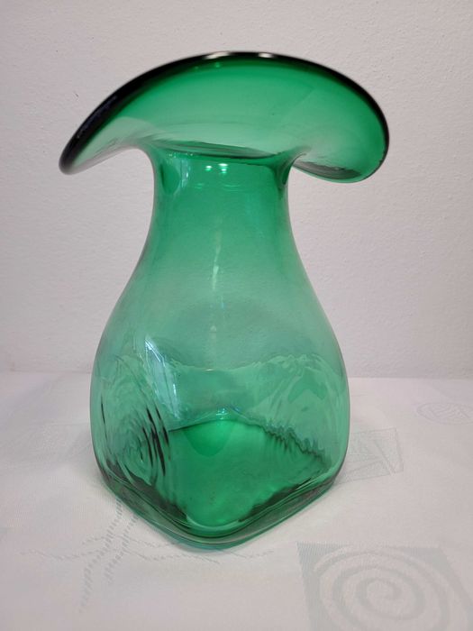 Stary szklany wazon huta Tarnowiec